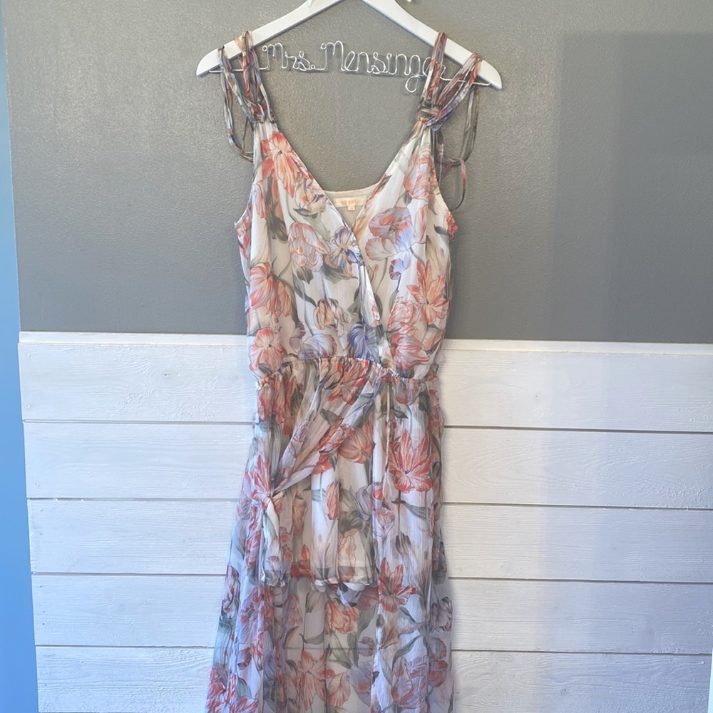 Floral romper with train